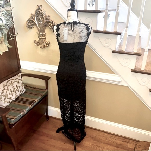 NWT’s Gracia black crochet lace maxi dress - Picture 9 of 10